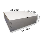 10 Pc Large White Corrugated Kraft Box - 41x41x13 Cms - Willow